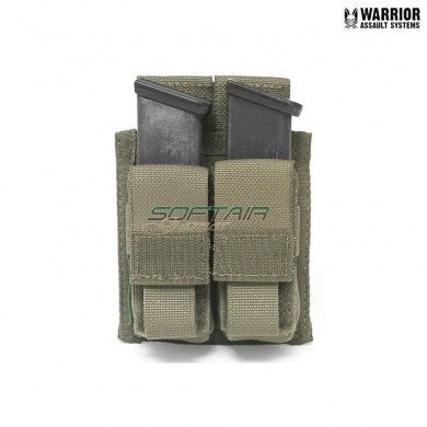 Tasca doppia action 9mm caricatori pistola ranger green warrior assault systems (w-eo-dpda-9-rg)
