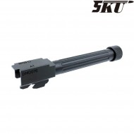 Fluted style black type 3 with thread outer barrel for pistol g17/g18 5ku (5ku-gb-430-bk)