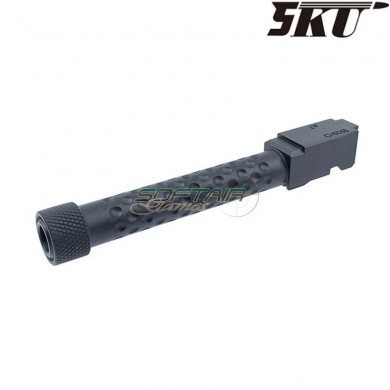 Golf ball style black type 2 with thread outer barrel for pistol g17/g18 5ku (5ku-gb-431-bk)
