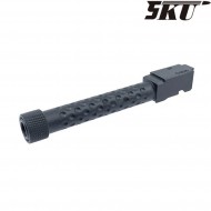 Golf ball style black type 2 with thread outer barrel for pistol g17/g18 5ku (5ku-gb-431-bk)