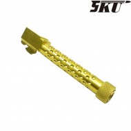 Golf ball style gold type 2 with thread outer barrel for pistol g17/g18 5ku (5ku-gb-431-g)