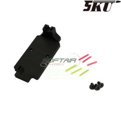 Dot RMR micro mount with fiber sights for gas pistol glock 17 5ku (5ku-gb-434)