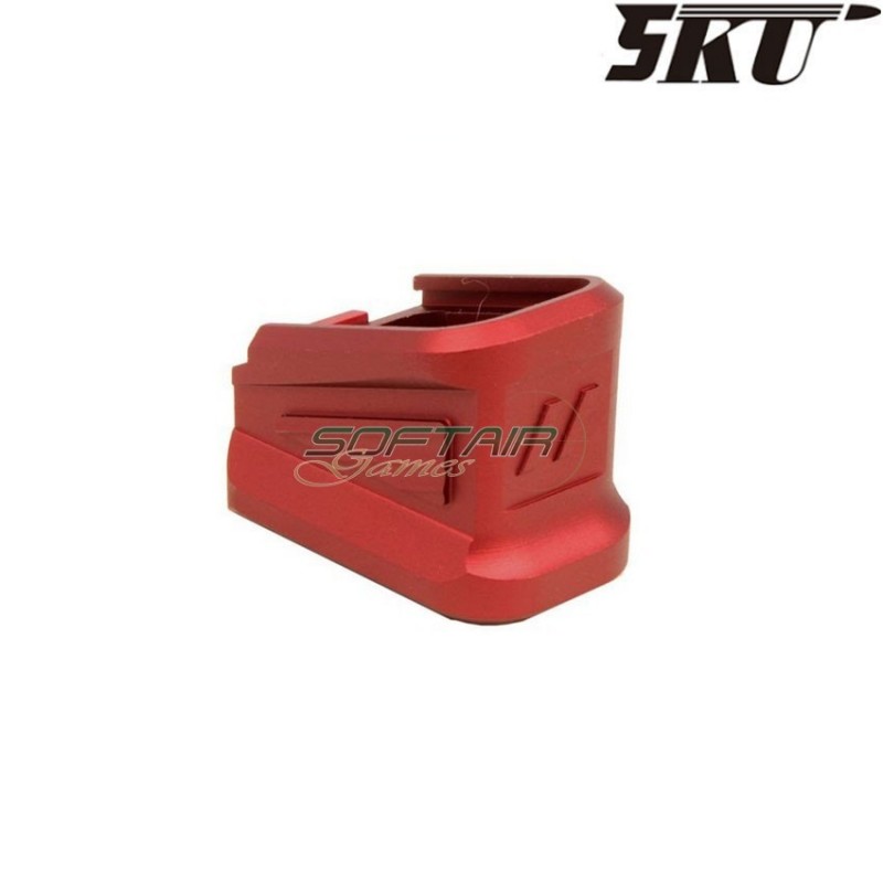 ZEV style red magazine base for marui pistol g17/g18 5ku (5ku-gb-445-r)