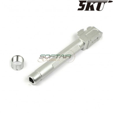 Canna Esterna silver Fi 9mm Style Con Filetto Per Pistola G17/g18 5ku (5ku-gb-450-s)
