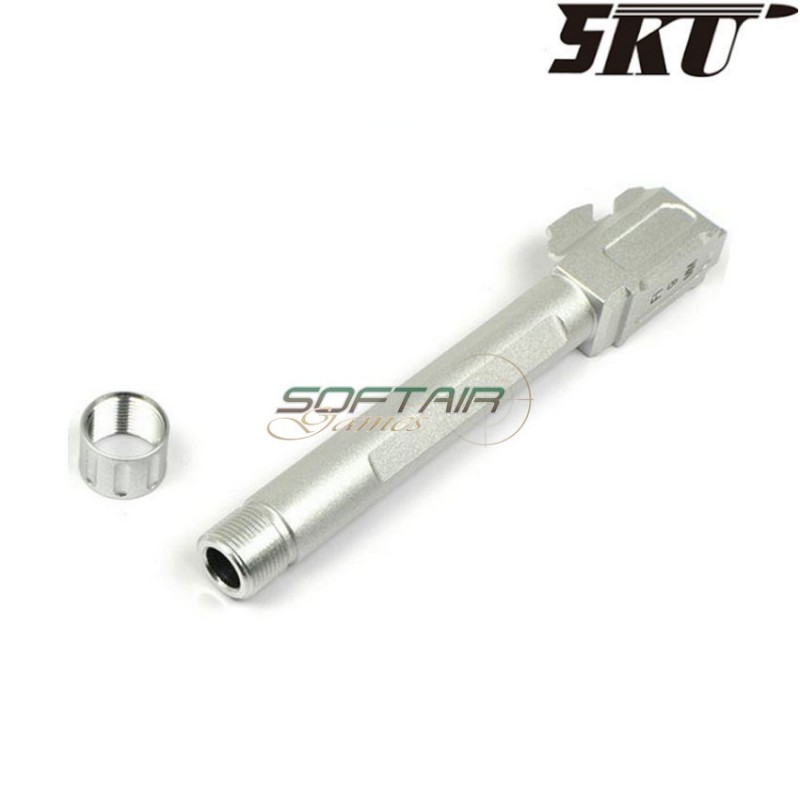 Canna Esterna silver Fi 9mm Style Con Filetto Per Pistola G17/g18 5ku (5ku-gb-450-s)