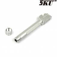 Outer Barrel silver Fi 9mm Style With Thread For G17/g18 Gun 5ku (5ku-gb-450-s)