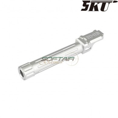 9ine style silver with thread outer barrel for pistol g19 5ku (5ku-gb-468-s)