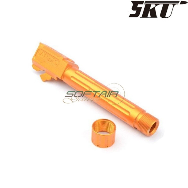Canna esterna 9ine style gold con filetto per pistola vfc/umarex g19 5ku (5ku-gb-471-g)