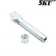 Canna esterna 9ine style silver con filetto per pistola vfc/umarex g19 5ku (5ku-gb-471-s)