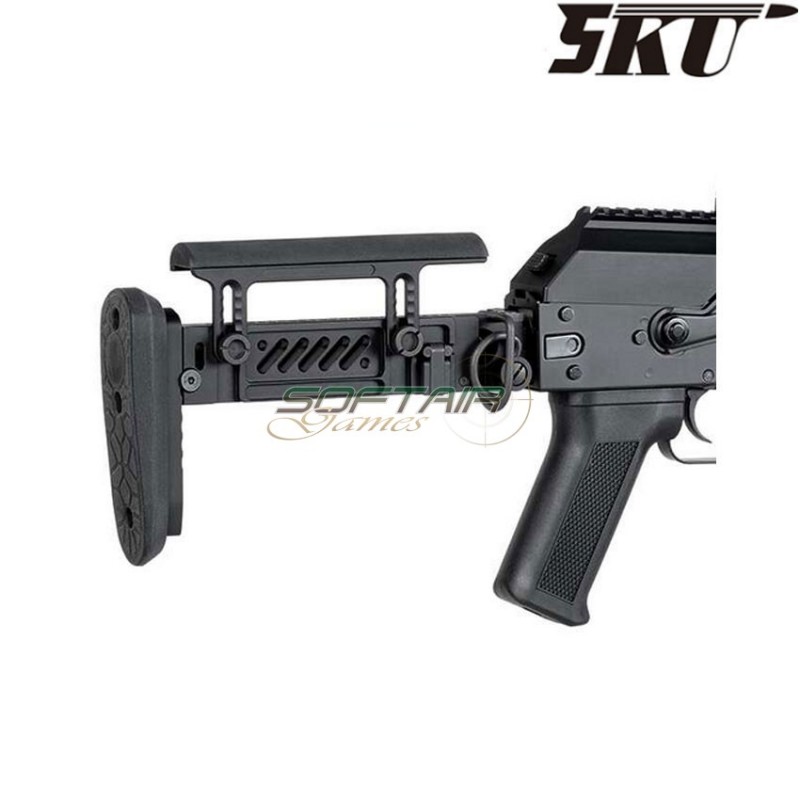 Calcio pieghevole PT-1 GEN.2 ZENITCO style black per fucile elettrico ak e&l 5ku (5ku-263)