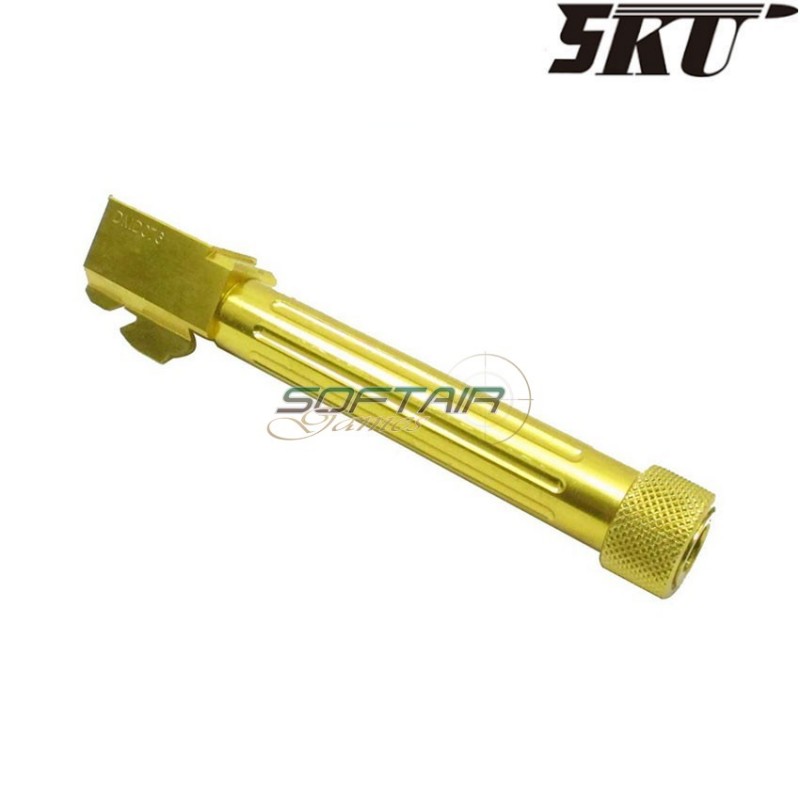 Canna esterna fluted style gold type 3 con filetto per pistola g17/g18 5ku (5ku-gb-430-g)