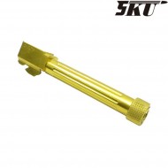 Fluted style gold type 3 with thread outer barrel for pistol g17/g18 5ku (5ku-gb-430-g)