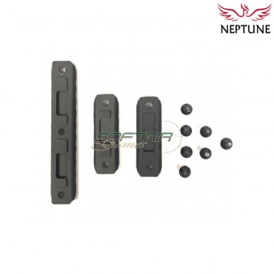 Set 3 pezzi black 416 rahg rail 20mm weaver neptune (nte-181)