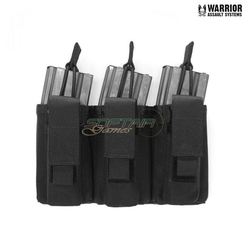 Tasca Open Tripla 5.56mm & Tripla 9mm Velcro black Warrior Assault Systems (w-eo-tmop-tp-blk)