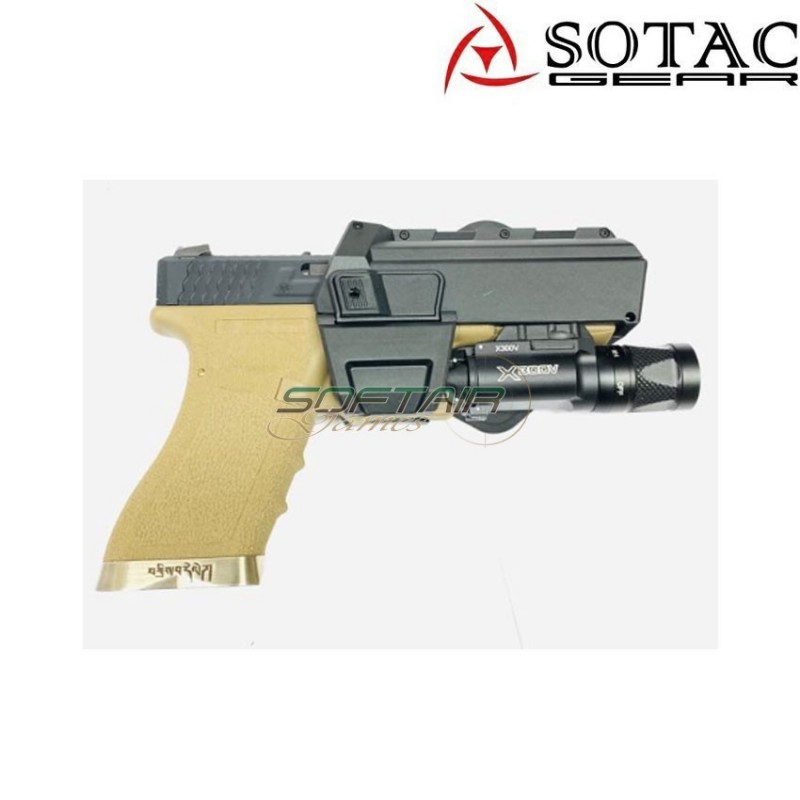 Fondina rigida dark earth glock per pistola con torcia/dot & senza sotac (sg-qt-001-de)
