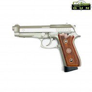 Co2 Taurus Pt92 Inox Silver Blowback Pistol Single/burst Cybergun (210527)