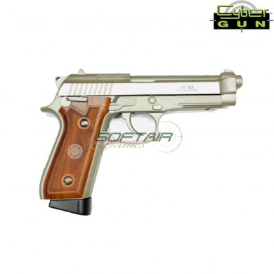 Pistola Al Co2 Taurus Pt92 Inox Silver Scarrellante Singolo/raffica Cybergun (210527)