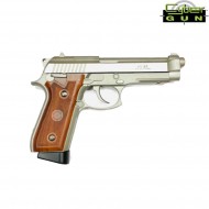 Co2 Taurus Pt92 Inox Silver Blowback Pistol Single/burst Cybergun (210527)