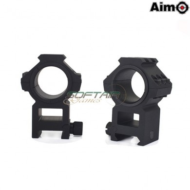 Split ring Mount Top Rail 25.4mm/30mm Black Aim-o (ao9030-bk)