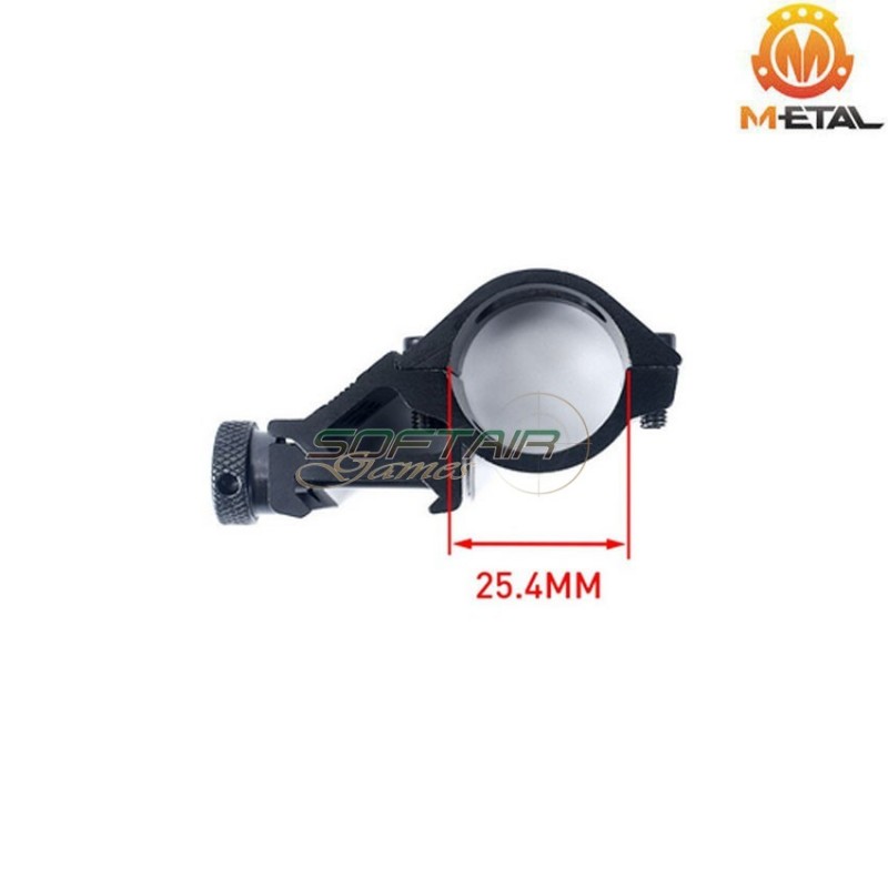 45° offset torcia/laser mount 1" black metal® (me04038-bk)
