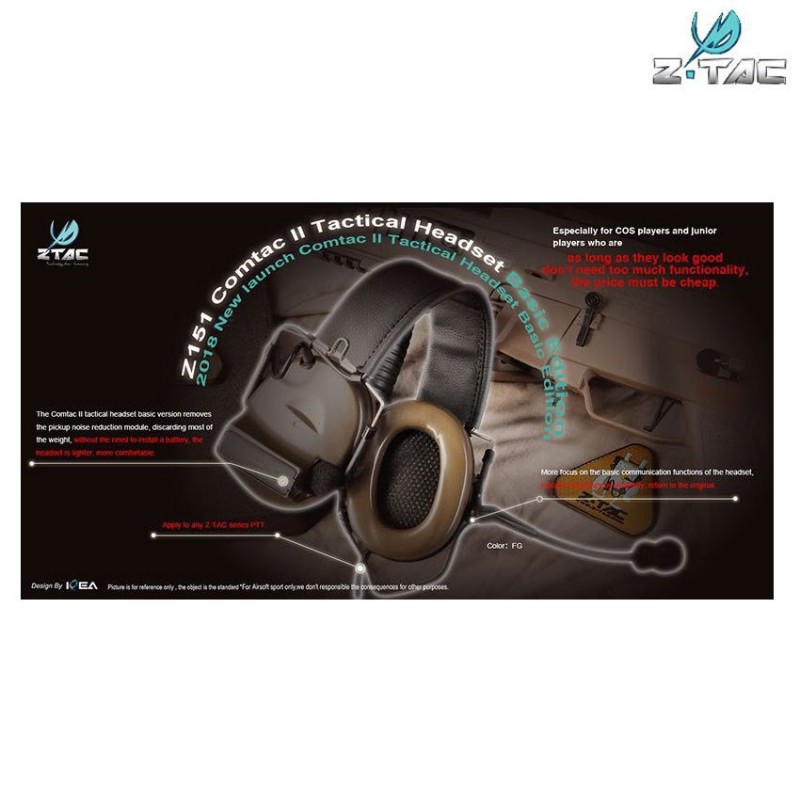 Headset/microphone Comtac Ii dark earth without noise reduction Z-tactical (z151-de)