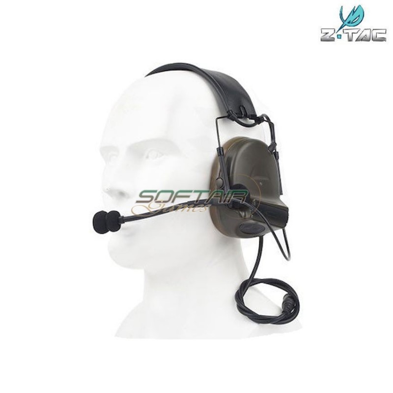 Cuffia/microfono Comtac Ii foliage green senza riduzione rumore Z-tactical (z151-fg)