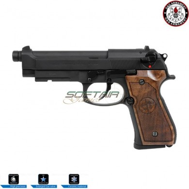 Pistola a gas scarrellante gpm92 gp2 walnut wood grip g&g (gg-m92-gp2w)