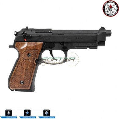Pistola a gas scarrellante gpm92 gp2 walnut wood grip g&g (gg-m92-gp2w)