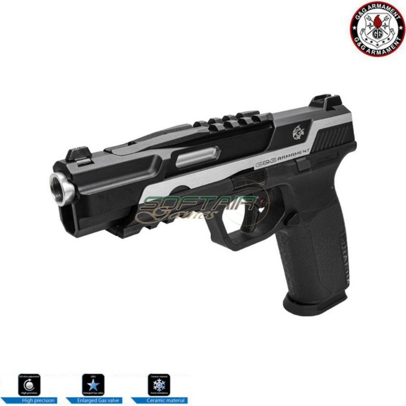Piranha tr silver blowback gas pistol g&g (gg-pir-trs)