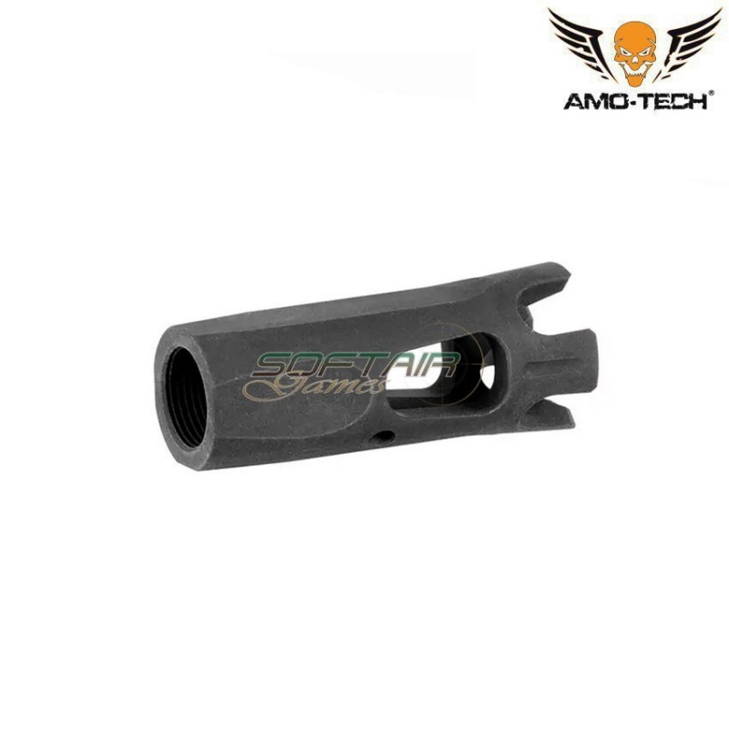 Flash hider battlearms thumper black 14mm ccw amo-tech® (amt-h111-bk)