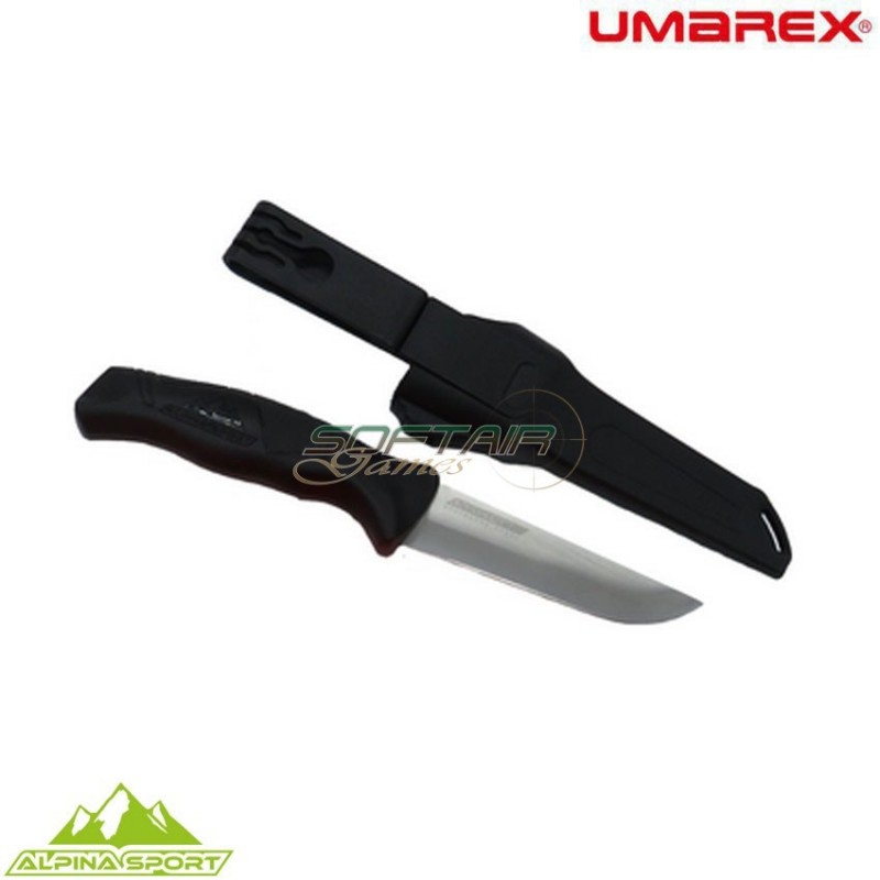 Coltello lama fissa ancho black con custodia rigida alpina sport umarex (um-5.0998.4-bk)