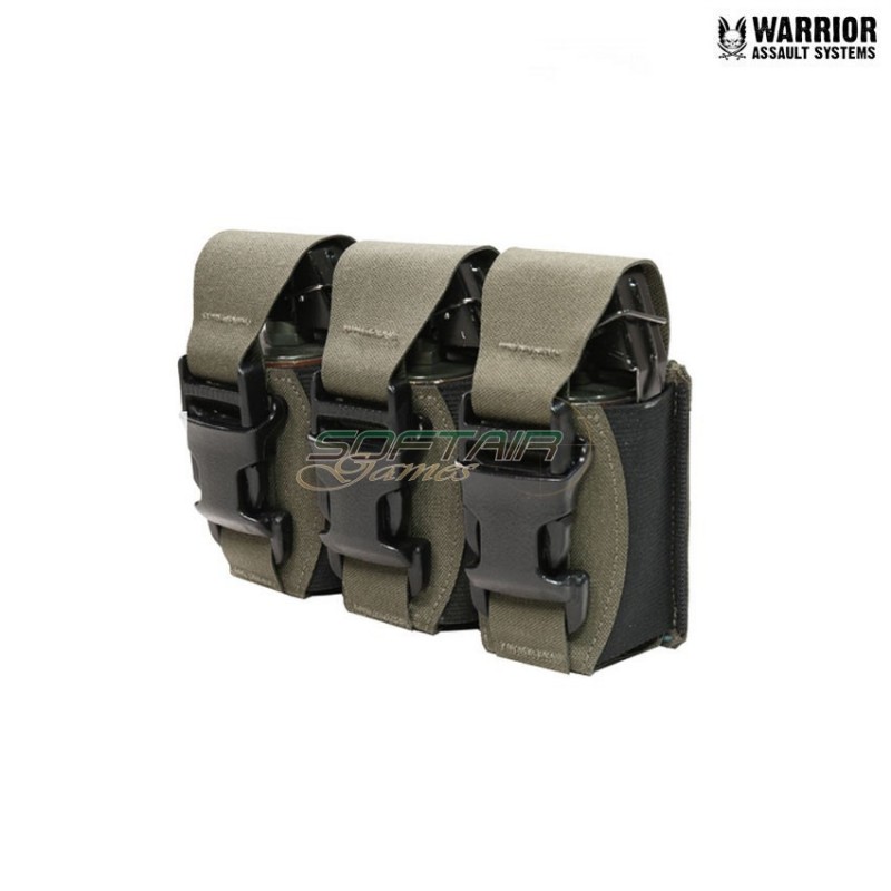 Laser cut triple 40mm Flash Bang pouch ranger green Warrior Assault Systems (w-lc-t40-fbp-rg)