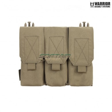 Removable triple m4 covered mag pouch coyote tan warrior assault systems (w-eo-dfp-tm4-ct)
