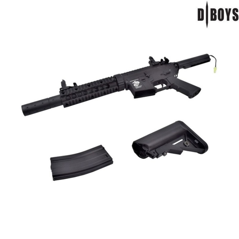 Fucile elettrico m4 silenced metal version black dboys (3881m)