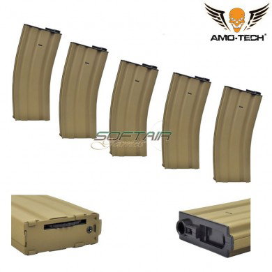 Set 5 Hi-caps Magazines 330bb dark earth M4/m16 Amo-tech® (amt-28-5-de)