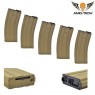 Set 5 Hi-caps Magazines 330bb dark earth M4/m16 Amo-tech® (amt-28-5-de)