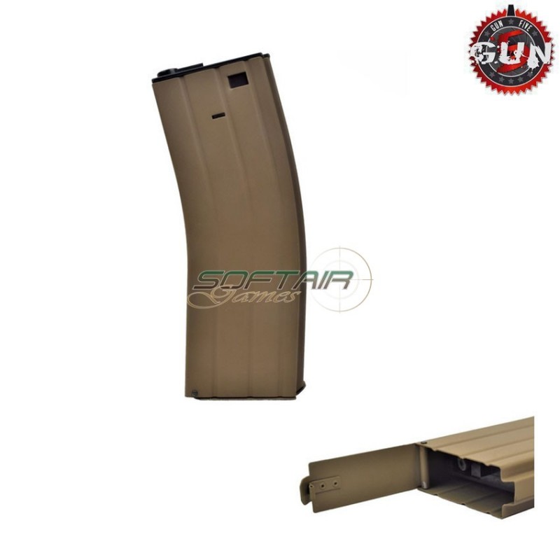 Hi-cap metal flash magazine 360bb dark earth for m4 gun five (gf-mg-015-de)