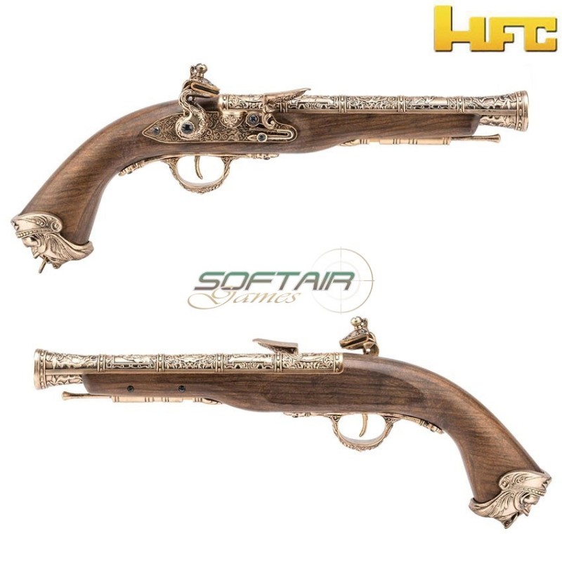 Co2 pistol pirate flintlock 18th century gold hfc (hfc-hg502gold-co2)