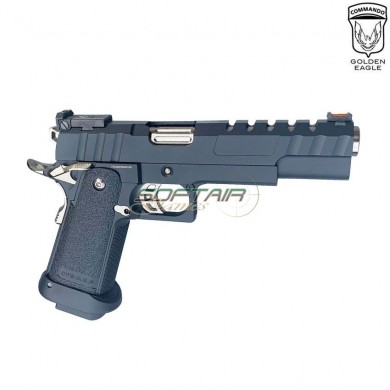 Pistola a gas HEX CUT style 3343 hi-capa 5.1 custom series black/silver golden eagle (ge-111186)
