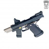 Gas pistol HEX CUT style 3343 hi-capa 5.1 custom series black/silver golden eagle (ge-111186)