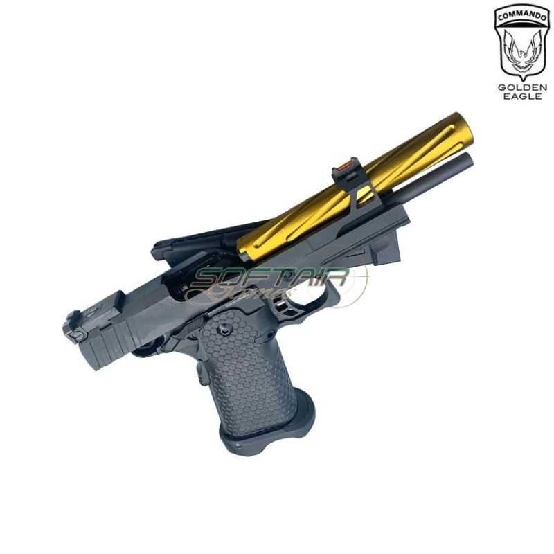 Gas pistol HEX CUT style 3337 hi-capa 5.1 custom series black/gold golden eagle (ge-111183)