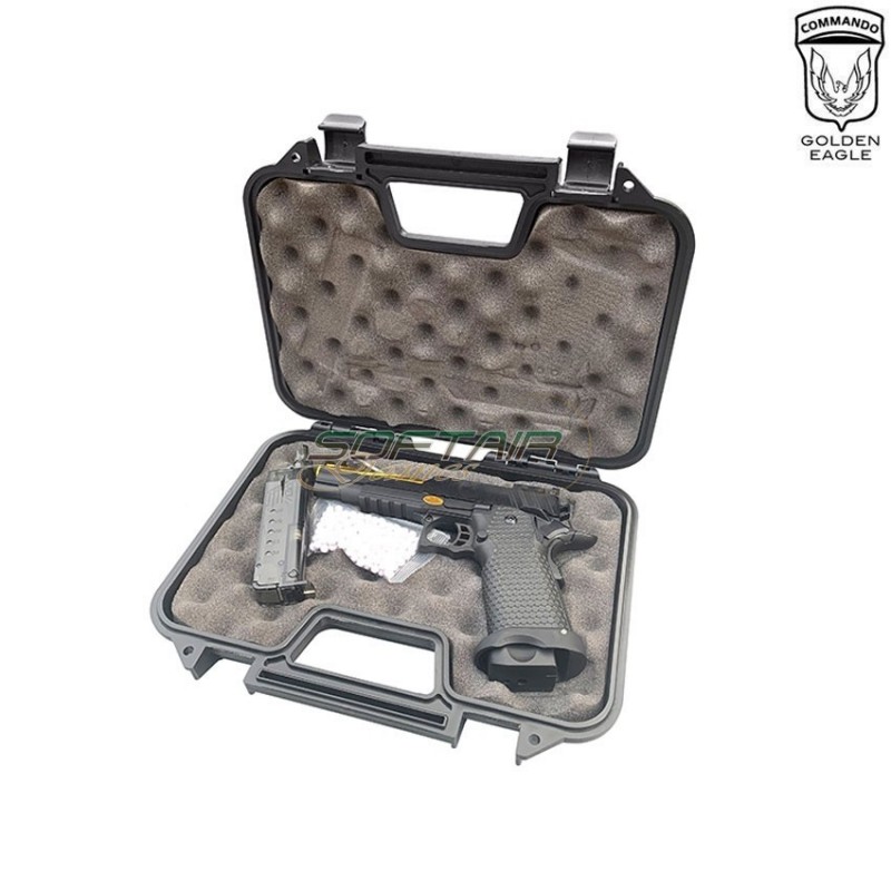 Gas pistol HEX CUT style 3337 hi-capa 5.1 custom series black/gold golden eagle (ge-111183)