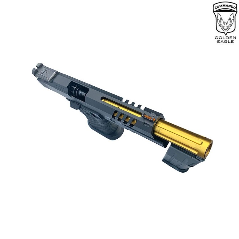 Gas pistol HEX CUT style 3340 hi-capa 5.1 custom series black/gold golden eagle (ge-111185)