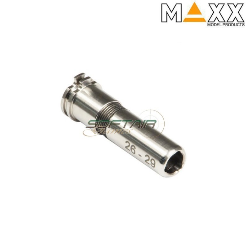 Cnc titanium regolabile spingipallino 26mm - 29mm per aeg maxx model (mx-noz2629tn)