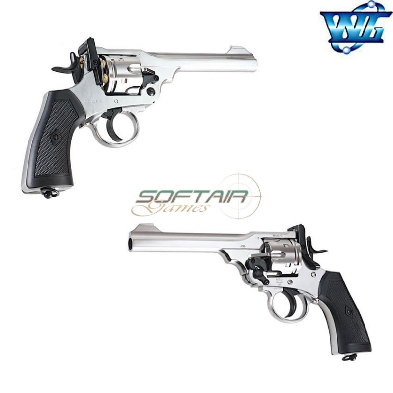 Revolver a co2 webley MK VI silver full metal win gun (wg-webley-inox)