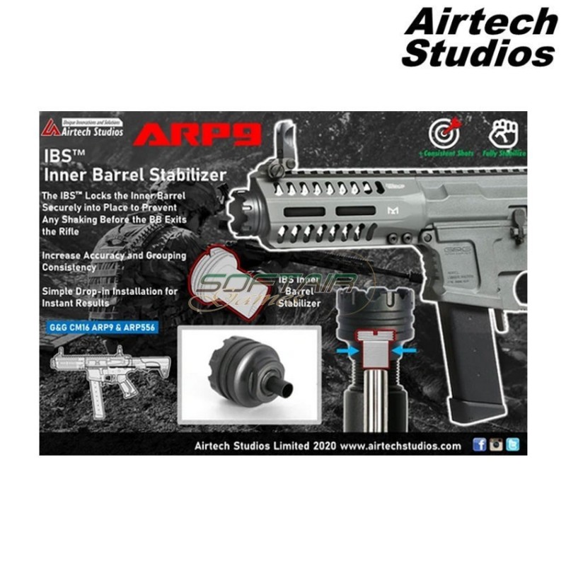 Ibs stabilizzatore canna interna arp9 & arp556 airtech studios (as-ibs-arp-blk)