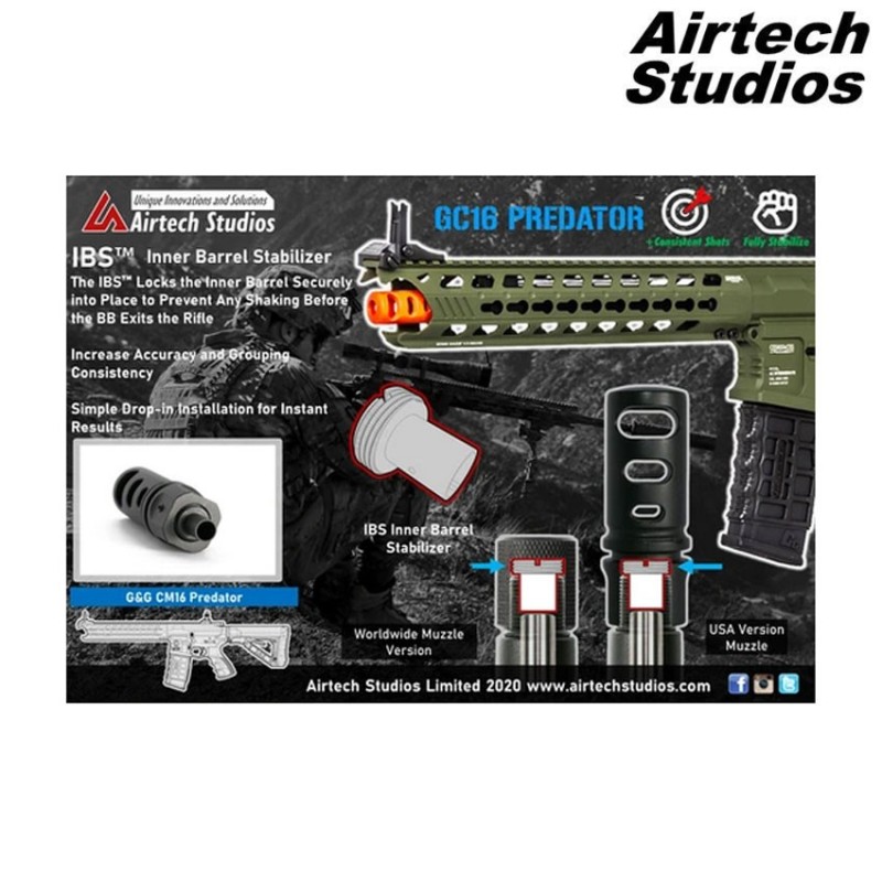 Ibs inner barrel stabilizer cm16 gc16 predator airtech studios (as-ibs-pred-blk)