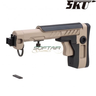 Stock pt-3 ak e&l telescopic side foldable tan 5ku (5ku-277-t-2)
