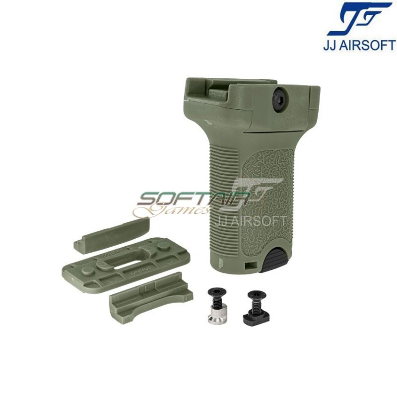 Bcm style vertical grip short per 20m/keymod/LC foliage grey jj airsoft (ja-1305-gr)