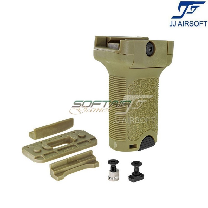 Bcm style vertical grip short per 20m/keymod/LC tan jj airsoft (ja-1305-tan)